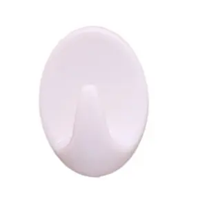 Strong Adhesive Hooks, 8PCS White Oval Plastic Hooks, Heavy Duty Wall Hangers, Home Daily Household Supplies
