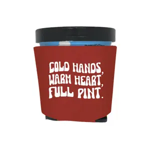 Ice Cream Pint Sleeves, Cold Hands, Warm Heart, Full Pint, Foam Ice Cream Pint Cooler, Party Favor and Gift Ideas, Holder for Ice Cream