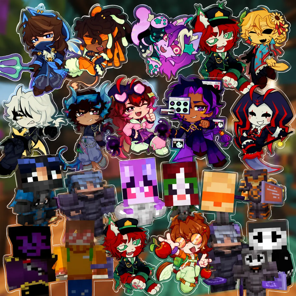 Unstable Universe Keychain WAVE 2 - [UU] Wifies & Evilfies, TheoBaldTheBird, Parrot, Lomedy, Eggchan, FlameFrags Acrylic Charms! Cute Keyring Accessory, Fun Charm For Backpack Or Purse