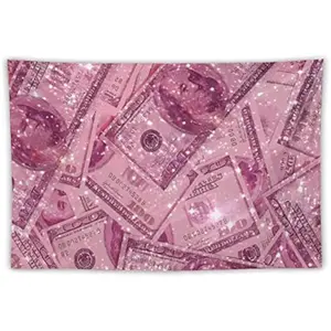 Chordity Pink Money Tapestries Wall Hanging Tapestry Decorative Flag For Home Decor Living Room College Dorm Bedroom Banner Poster 60 * 40 Inch