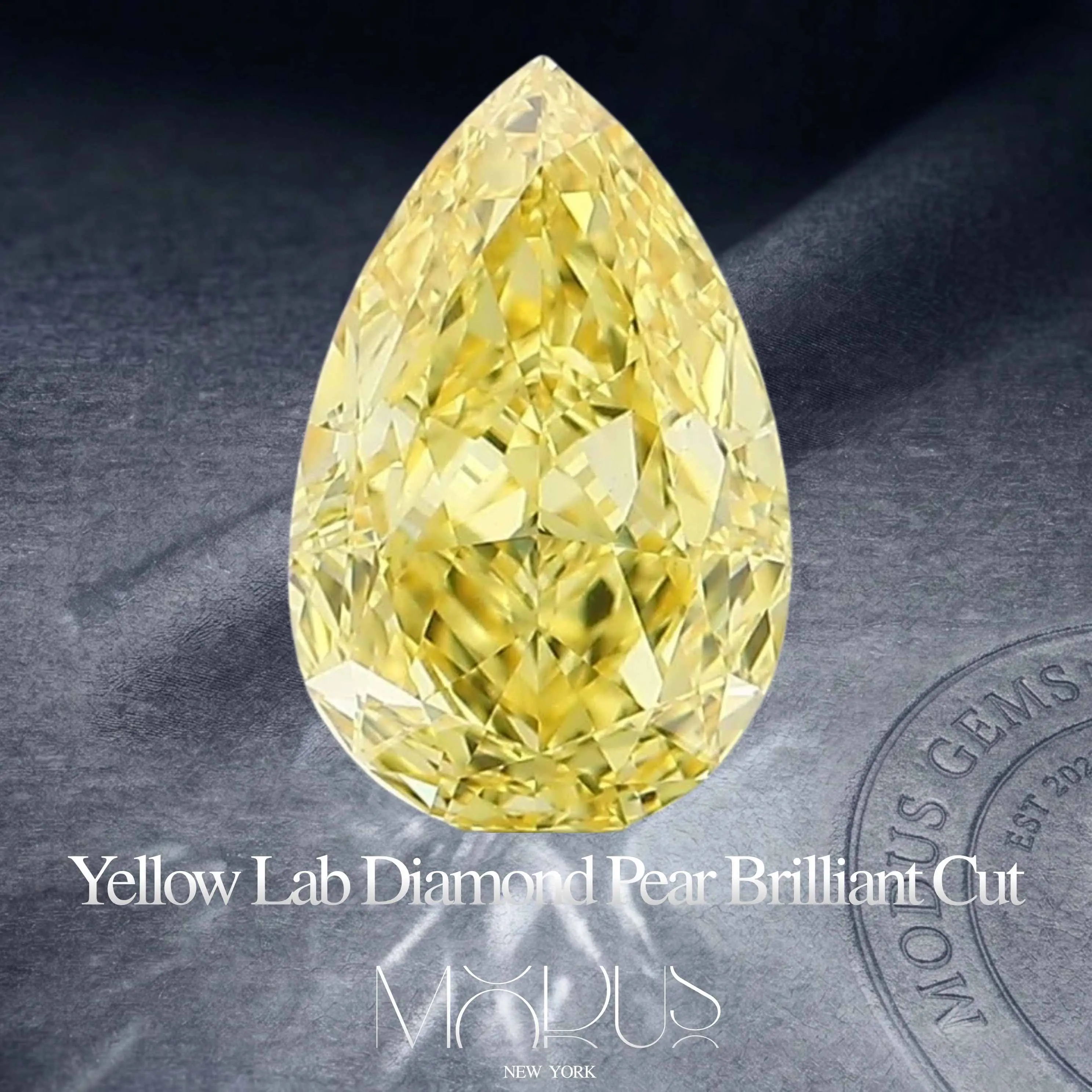 1 Ct Pear Crushed ice Cut Yellow Lab Grown Diamond IGI Certified Premium Loose Gemstone
