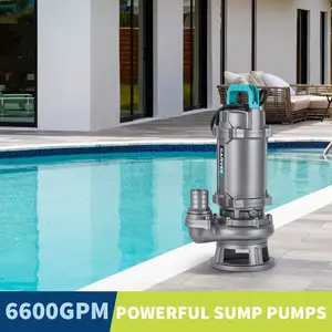 1HP 110V Submersible Sewage Pump – Heavy-Duty Cast Iron, Automatic Vertical Float Switch – 4884GPH Max Current, 42.65ft Max Head, 2-Inch Outlet – For Sump, Septic, Basement – US Plug, 8m Power Cord, Gray, Boxed