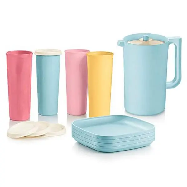 Tupperware® 9-piece Patio Party Pitcher, Tumbler and Plate Set
