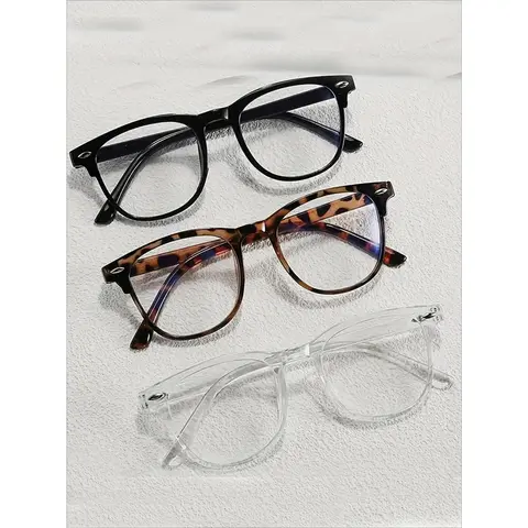 Unisex Stylish Square Frame Bluelight Glasses - Resin Sports Eyewear, Simple Solid Color, Lightweight Optical Accessories for Women, Fits Any Outfit, 1 Size (Daily & Screen Time Use)