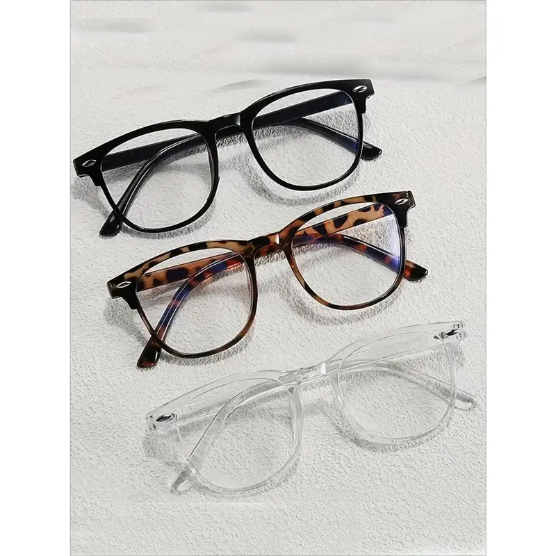 Unisex Stylish Square Frame Bluelight Glasses - Resin Sports Eyewear, Simple Solid Color, Lightweight Optical Accessories for Women, Fits Any Outfit, 1 Size (Daily & Screen Time Use)