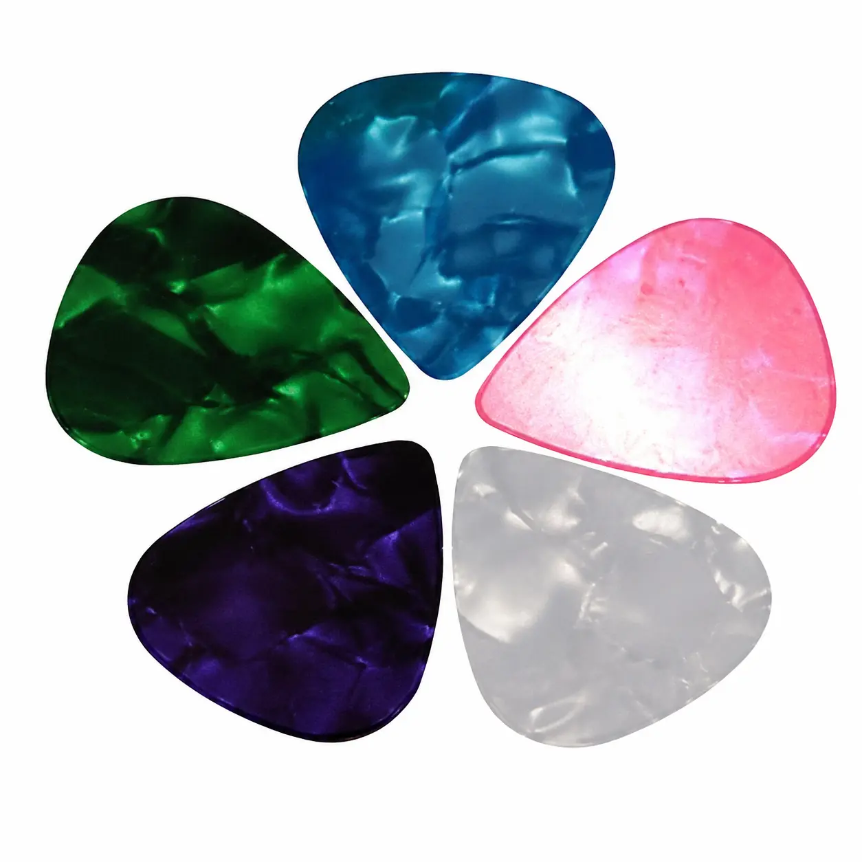 5 PCS Guitar Picks, 3 Different Thickness Abstract Art Colorful Celluloid Guitar Pick Plectrums For Bass, Electric, Acoustic Guitars Includes 0.46mm, 0.71mm, 0.96mm(Color Random)