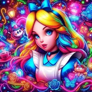 5D DIY Full Drill Round Diamond Painting - Diamond Art Kit Fairy-tale Scene Mosaic, Canvas - DIY Decorative Painting, Handicraft, Home Wall Art, Suitable for Halloween and Christmas, Birthday and Anniversary Gifts