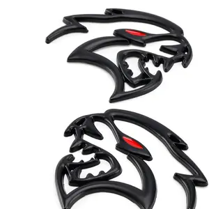 SRT Hellcat Emblems - 2pcs Black Car Emblems with Red Accent - Automotive Accessories for SRT Hellcat Models