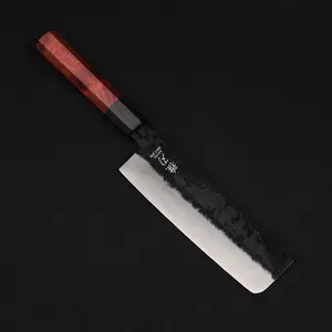 Nakiri Knife – Blue Steel Red Ebony Series 180mm/7in