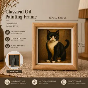 Custom Pet Portrait Wood Frame - Personalized Photo Art