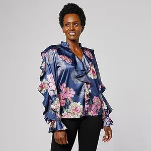 C. Wonder C Wonder Chiffon Drama Ruffle Blouse