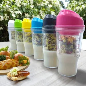 Portable Milk Cereal Cup, Practical and Stylish, Ideal for Outdoor Breakfast, Office Lunch, Camping, Sports, Holiday Gift, Bpa Free Containers