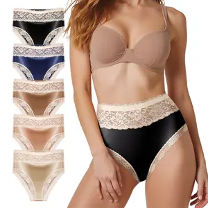 QUASTI 5-Piece Sexy Lace Splicing Women's Underwear Comfortable Breathable Fabric High Elastic Body Shaping S-XXL