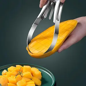 Stainless Steel Mango Cutter, Creative Fruit Peeler, Mango Slicer, Watermelon Melon Fruit Divider Peeler, Practical Kitchen Gadgets, Utensils