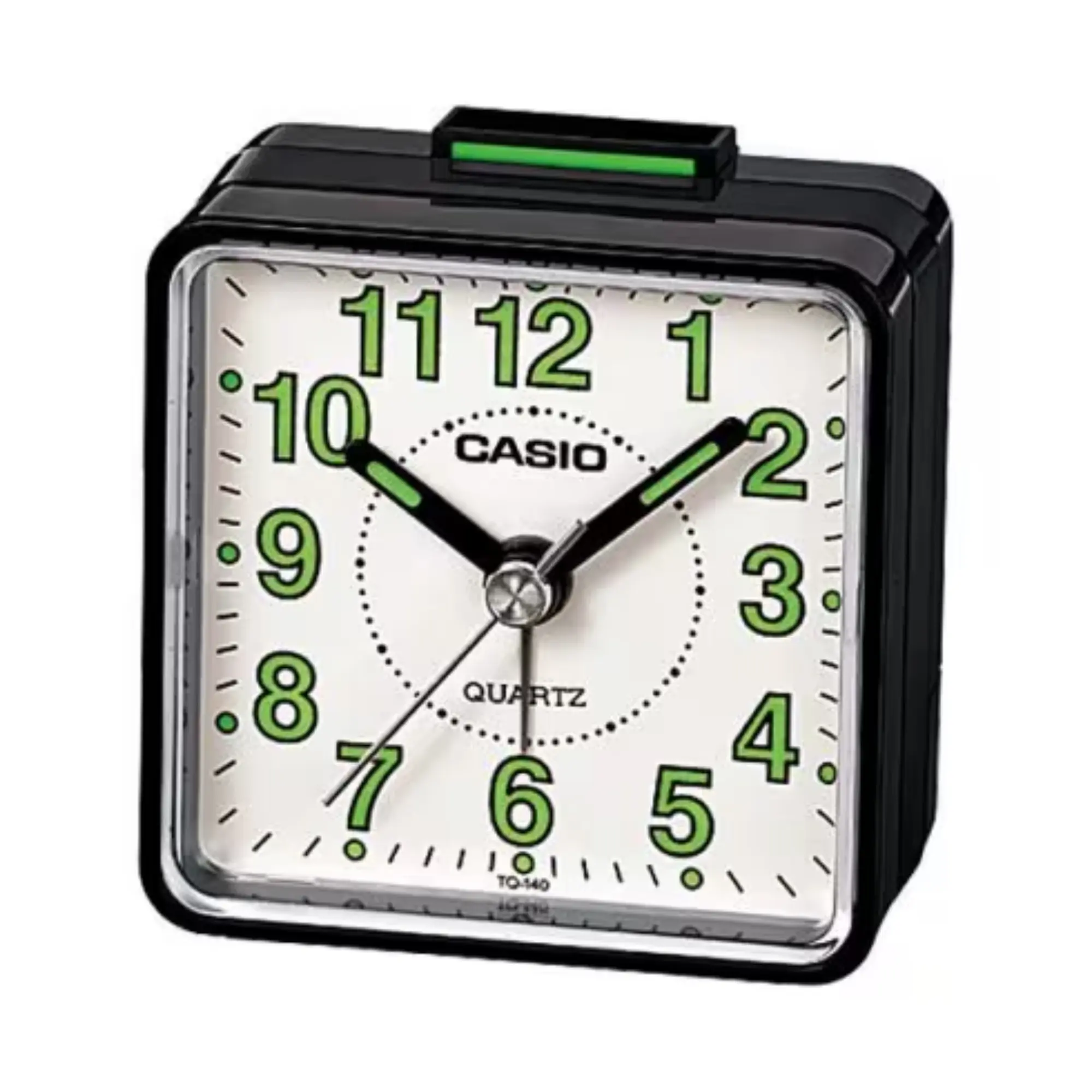 Casio Analog Travel Alarm Clock White Dial Compact - TQ-140-1B