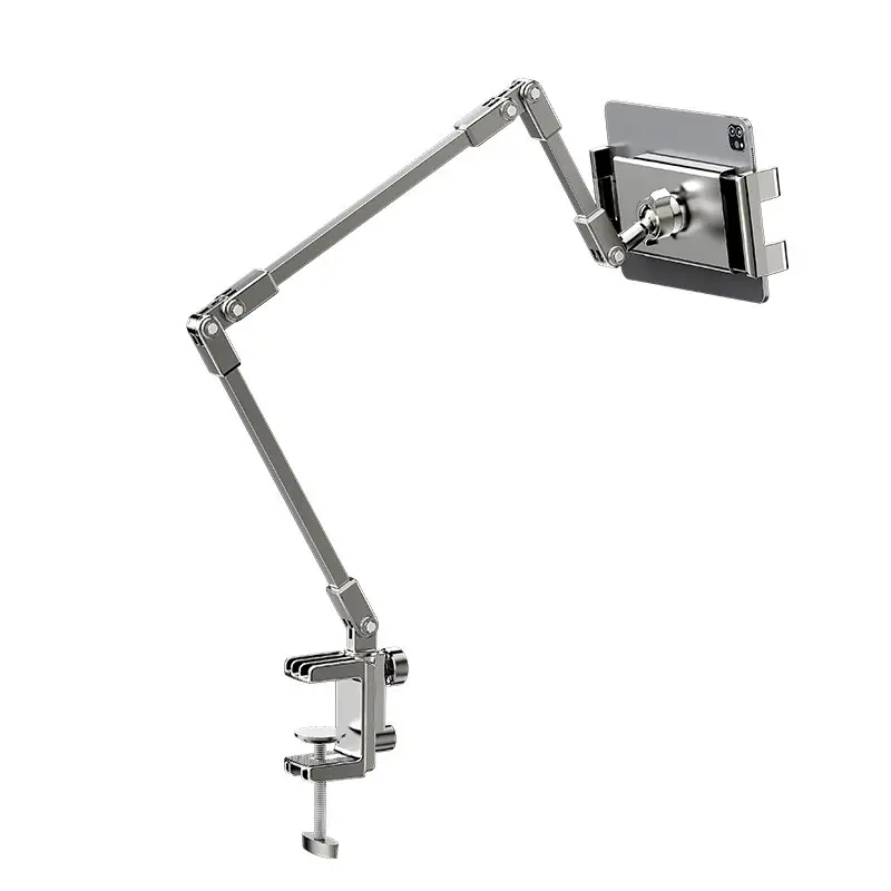 Full Metal Arm Lazy Man Mobile Phone Stand, Desktop Live Streaming Bed Head Adjustable Tablet Holder, Compatible with iPad Stand, Smartphone Cellphone Mount, Multifunctional Phone Holder