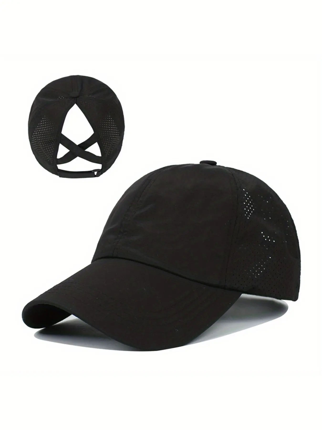 🔥 Women's Quick Dry Ponytail Baseball Cap, Breathable Mesh Sport Hat with Back Opening, Lightweight Running Golf Cap for Summer Outdoor Activities, 4 Colors Options