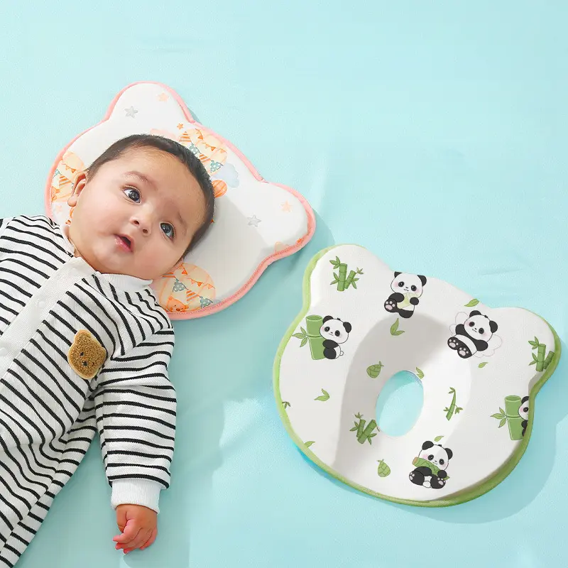 Silicone Cotton Crib Pillow – Breathable Flat Head Prevention, Machine Washable Newborn Sleep Aid, Organic Registry Gift for Baby Shower