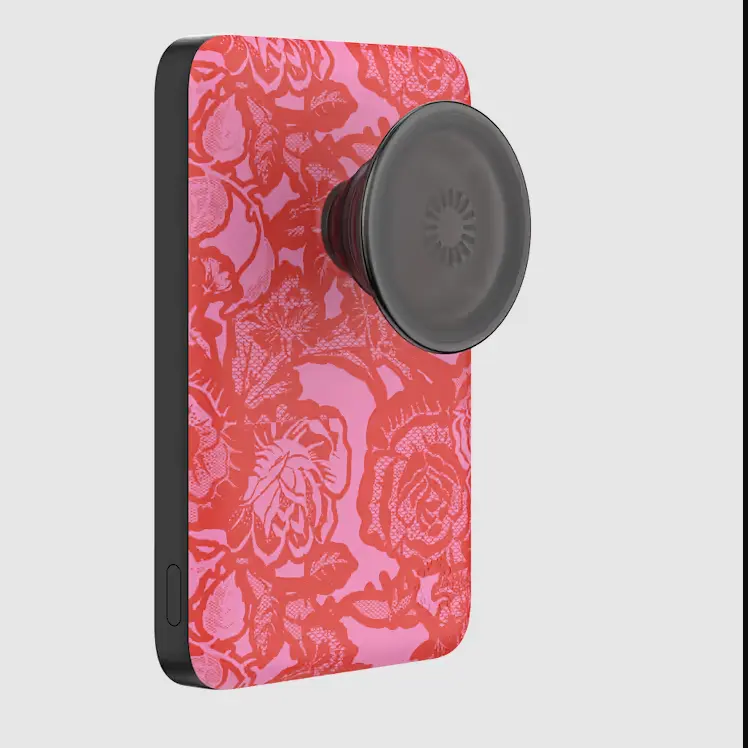 PopSockets Red Room MagSafe PowerPack - Magnetic MagSafe Compatible Cellphone Stand, Cellphone Mount, Phone Accessory for Mobile Electronics