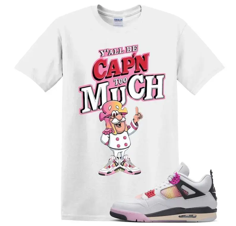 4s Comic Matching T Shirt, CAP'N MUCH! Graphic Shirt, Unisex T-Shirt Gift For Women and Man, 90s Hip Hop Tee, Sneaker Head Gift