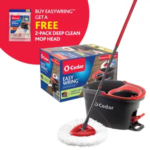 O-Cedar EasyWring Spin Mop & Bucket | Removes over 99% of Bacteria | Safe on All Hard Floors