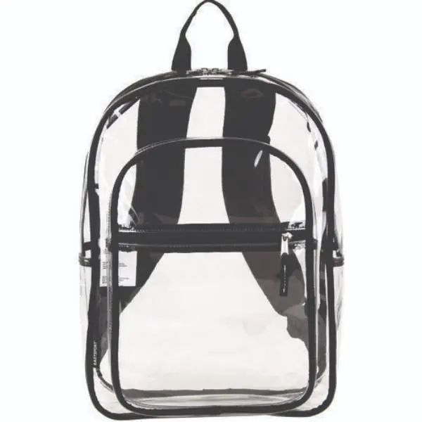 Eastsport EST190991EDBLK Color Trim Backpack, Clear & Black