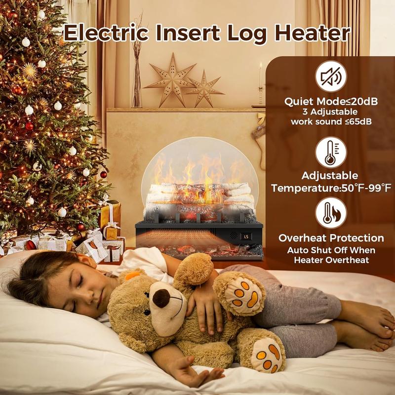R.W.FLAME Electric Fireplace Insert Log Heater 21",750W/1500W Adjustable 5 Flame Brightness&Speed, Fireplace Insert with Realistic Ember Bed&Traditional Brown Log,Overheat Protection&Remote Control R.W.FLAME Electric Fireplace Insert Log Heater 21",750W/1500W Adjustable 5 Flame Brightness&Speed, Fireplace Insert with Realistic Ember Bed&Traditional Brown Log,Overheat Protection&Remote Control