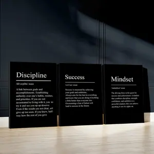 3pcs Inspiring Quotes Wall Art, Motivational Words Poster, Black And White Art Prints, Simple Design Home Decor, Modern Wall Paintings, Cozy Canvas Posters Wall Arts, Decor for Living Room, Restaurant, Kitchen, Bedroom, Housewarming Gift, With Frame
