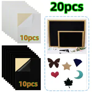 20 piece display cushion cloth Self adhesive flocking cloth Felt Sheets with Adhesive Backing DIY Self Adhesive Fabric for Jewelry Box Liner Beauty & Personal Care