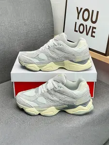 New Arrival Height Increasing Thick Sole Shoes 9060 Dad Sneakers Unisex Casual Sports Shoes, Low Top Textile PU Leather Patchwork