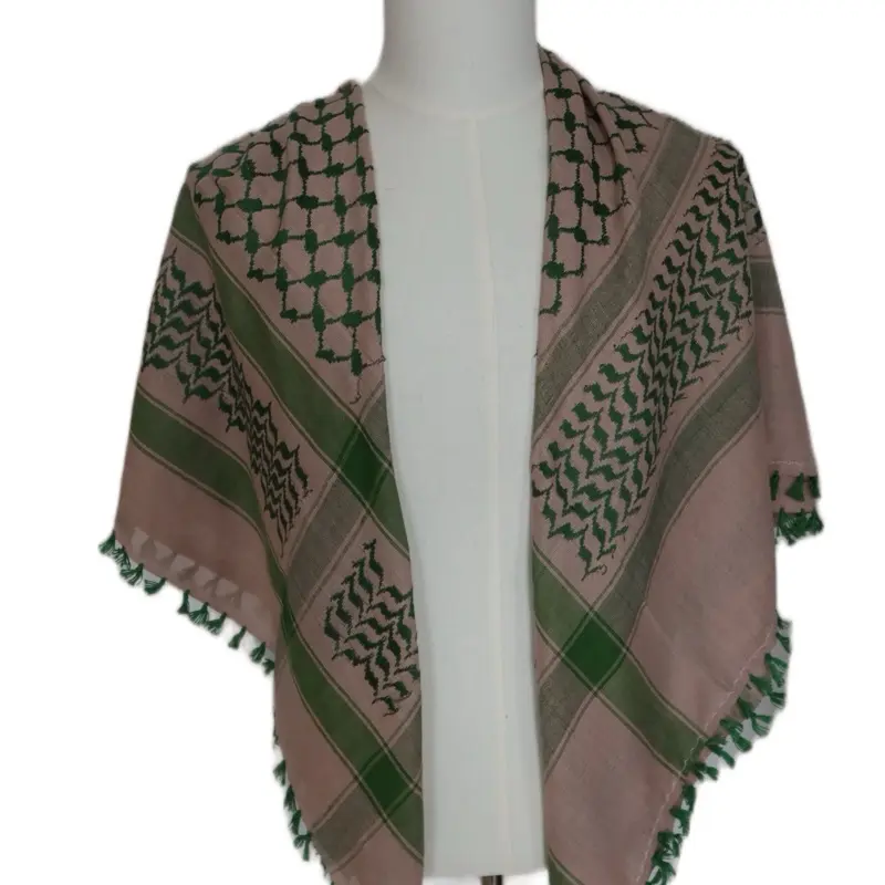Ahla Shabab Salmon & Green Hatta/Kuffiyeh - Unisex Polyester Accessory for All Seasons Classic Design