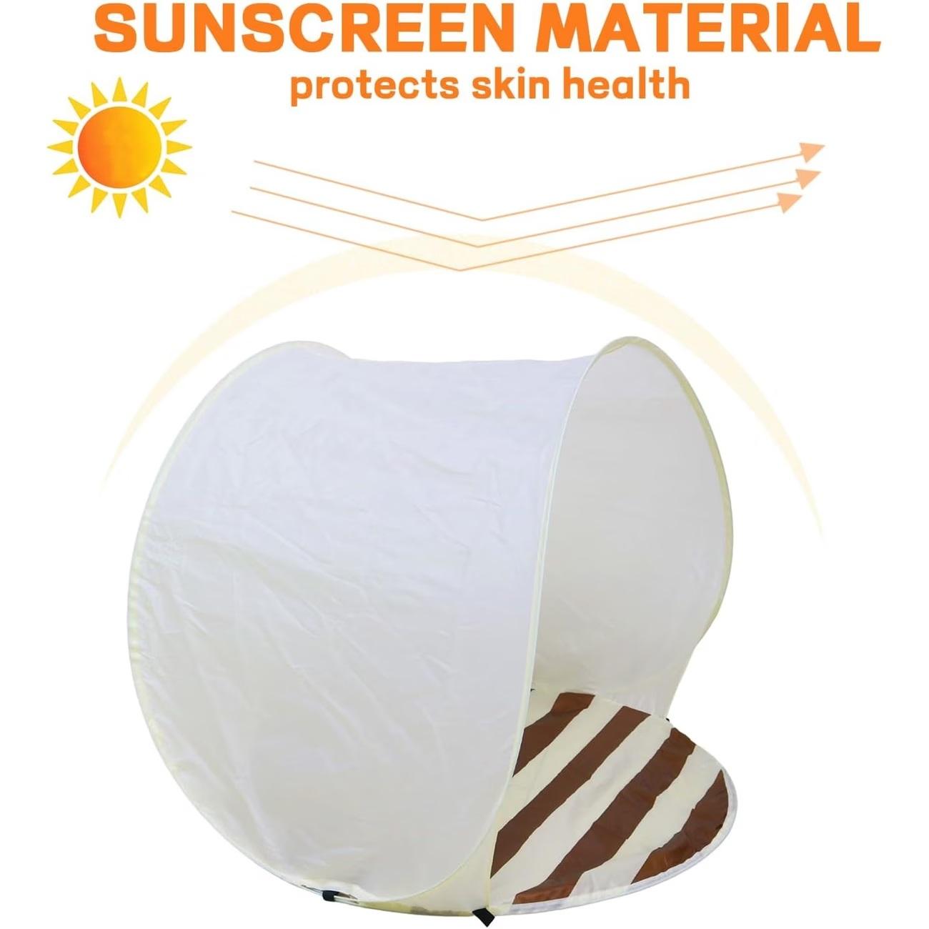 Portable Quick-Set Beach Tent for Camping and Outdoor Use at the Beach, One-Button Pop-Up Tent; No Assembly Required; Sunshade Tent essentials