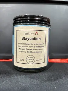 "Staycation" Pineapple, Mango & Coconut Candle Scented Candle | 100% Soy Wax with a Hidden Treasure