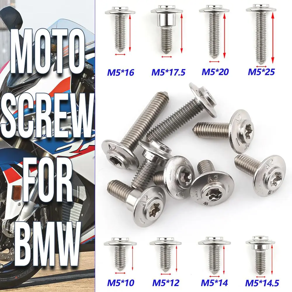 M5 Bolts For BMW S1000RR S1000R S1000XR M1000R S1000 R RR XR F900R F900XR Motorcycle Shell Stainless Steel Screw Accessories