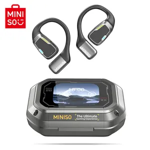 MINISO Open Wireless Translation Earbuds,Full Color Display Multi-functionOWS Wireless Translation Earphones With APP,Comfortable to Wear Built-in Microphone Earphones,HIFI Sound Quality Music,Touch Screen Low Latency Earphones,for Gym Running Workout