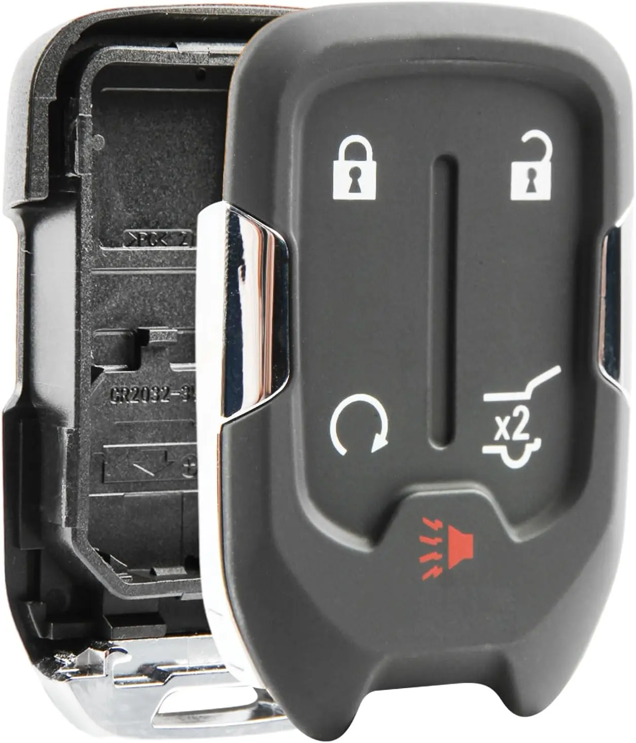 Car Key Fob Cover - 5-Button Plastic Keyless Entry Remote Button Pad Case Replacement for 2 GM Models (2015-2023 GMC Acadia, Terrain, Yukon), Part Numbers 13584502, HYQ1AA, 13508275, HYQ1EA, 1 Remote Swap, No Programming Required, One