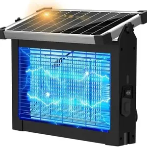 Zechuan Solar Bug Zapper Outdoor, Waterproof Mosquito Zapper, Solar Powered Mosquito Killer, Electronic Pest Control Device