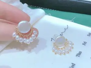 Freshwater Pearl Baroque Shape Earring Stud Earring Women Gift Everyday Style