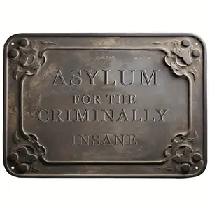 Vintage Metal Tin Sign Distressed Aluminum Logo Fun Retro Shelter Decor 8"x12" 20Cm*30Cm Unique Event Party Decoration Spooky Signage Led