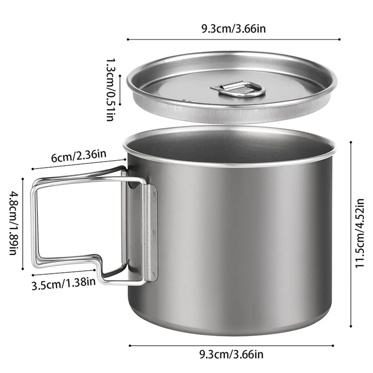 Camping Titanium Mug with Lid Lightweight Durable 800ml Cup for Backpacking Hiking and Outdoor Travel
