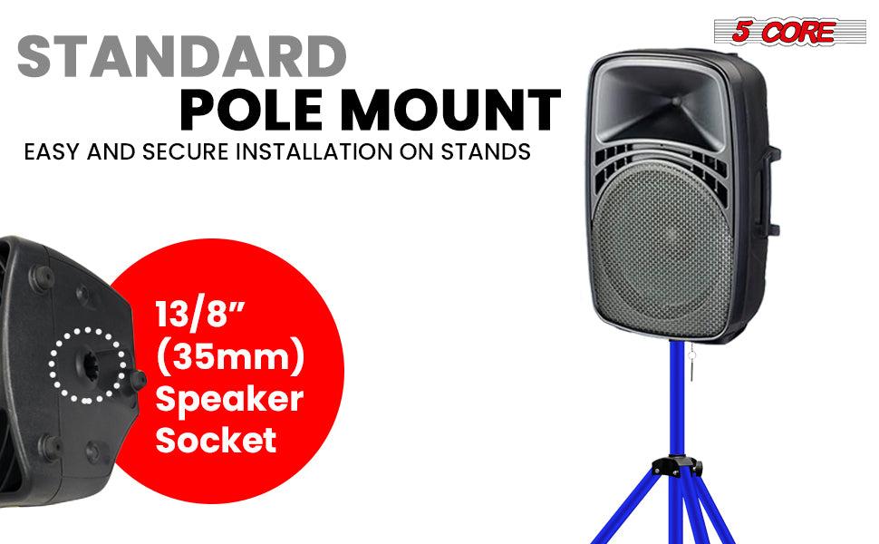 5 Core Speaker Stand Tripod Pair Heavy Duty Adjustable 54" Universal Mount for PA DJ Studio w Bag