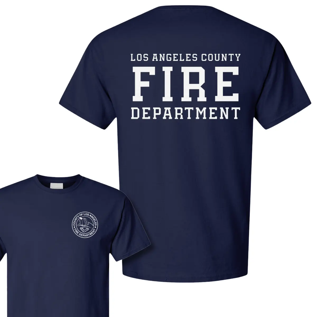 Los Angeles County Fire Department T-Shirt, Vintage Navy Graphic Tee, Soft Cotton Blend Shirt, Firefighter Support Apparel for Men & Women, Rescue Hero Gift