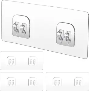 4 Pack Shower Caddy Adhesive Replacement, Strong Adhesive Sticker Hooks for Corner Shower Caddy Bathroom Shelf Basket Soap Dish Hanging Hooks Kitchen Accessories No Drilling WY LIGHTING LEVEL