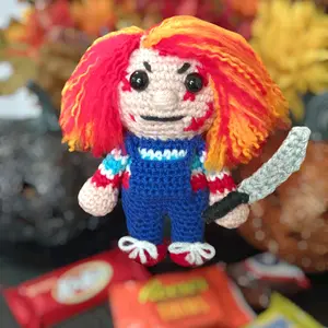 Crocheted Chucky Inspired Doll with Combable Hair - Classic & collectible