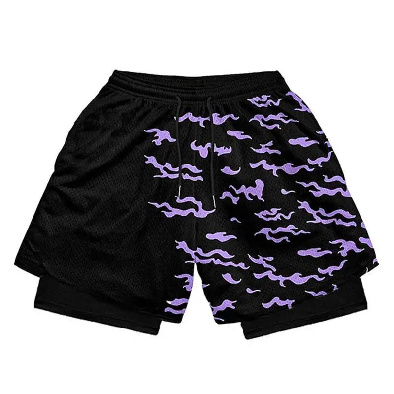 Y2K Performance Shorts Men Spider Printed GYM Casual Sports