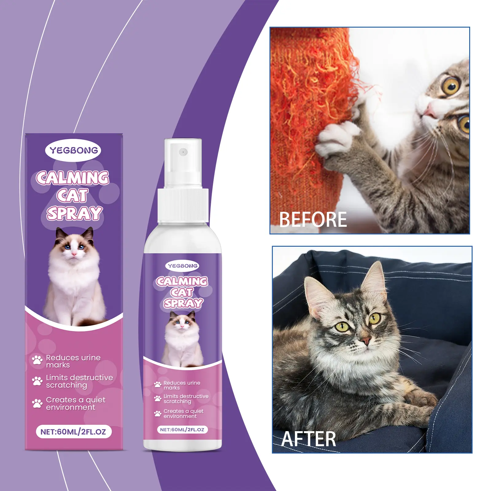Cat Care Spray - Soothes emotions, prevents scratching and random urination, gentle care spray