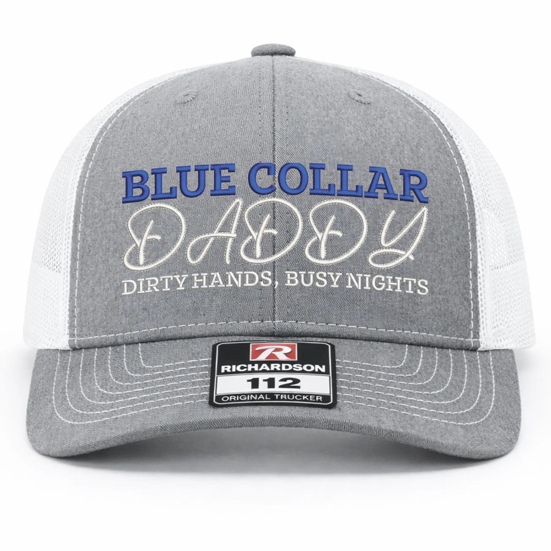 Blue Collar Daddy Embroidered Richardson 112 Trucker Hat