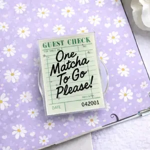 Matcha To Go Coffee Shop Receipt MagSafe Phone Grip: Cute Matcha Magnetic Phone Holder, Cozy Bookish Matcha Lover Gift, Phone Kindle Popgrip