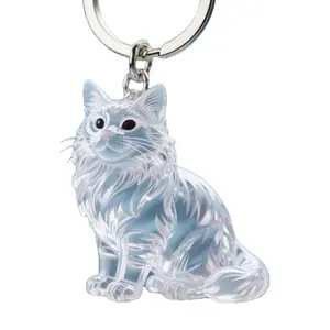 Adorable Kawaii Cat Hair Keychain in Transparent Capsule, Collectible Mini Pendant with Display Box, Fun Gacha Cat Toy for Cat Lovers, Perfect Gift for Friends, Family, and Pet Enthusiasts, Cute Collectible Trinket, Portable and Charming Decoration outdoo