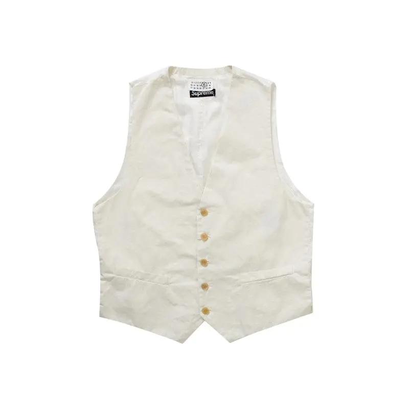 Supreme MM6 Maison Margiela Washed Cotton Suit Vest Cream (men) by StockX